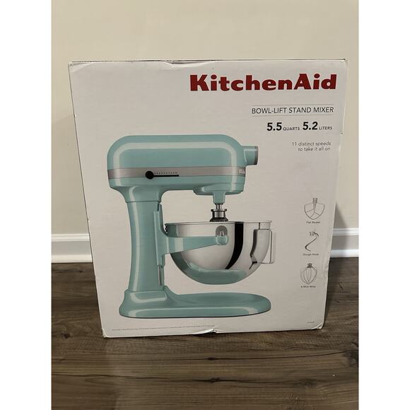 NEW KitchenAid KSM55SXTXIC 11 Speed 5.5qt Bowl-Lift Mixer - Ice Blue - Picture 1 of 4